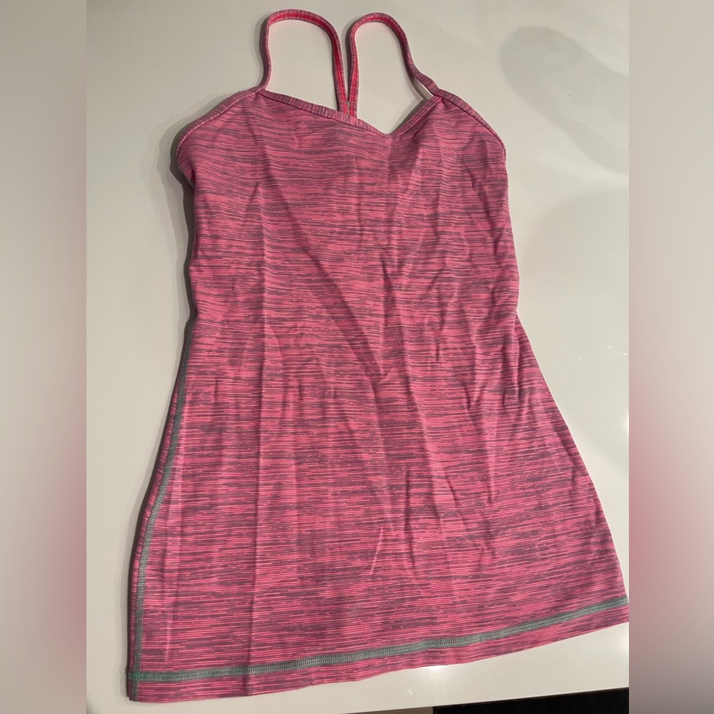 Pink lulu lemon tank with built in bra